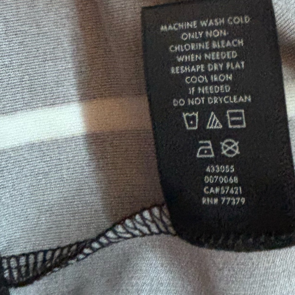 Ann Taylor Black and White Long Sleeve stripe matte jersey wrap Dress - Picture 5 of 5